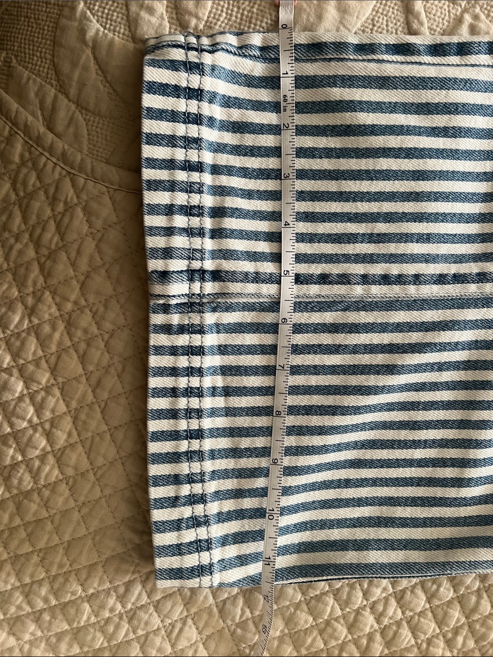Flag & Anthem, Striped Wide-Leg Pants in Blue and White. Size Misses Large - Picture 4 of 7